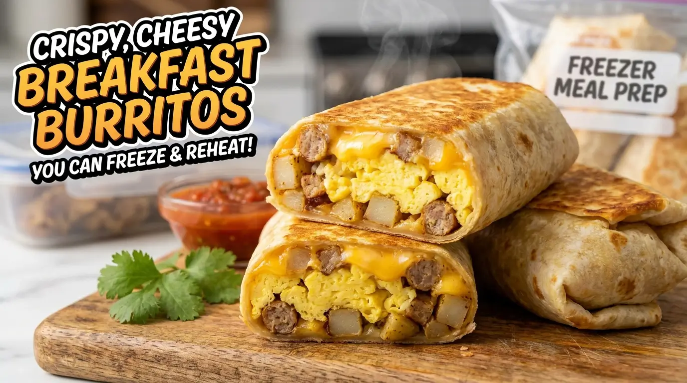 Crispy, Cheesy Breakfast Burritos You Can Freeze & Reheat