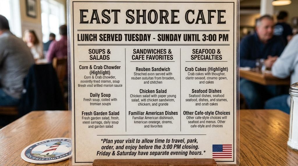 Lunch at East Shore Cafe